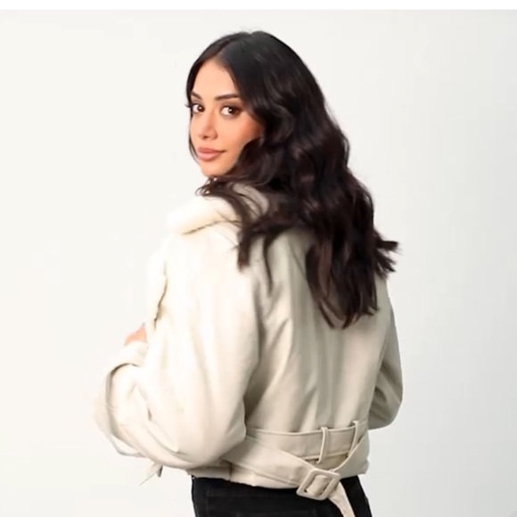 BRAND NEW SHERPA WOOL Lioness Off Duty Cream Jacket- cropped - Picture 6 of 6